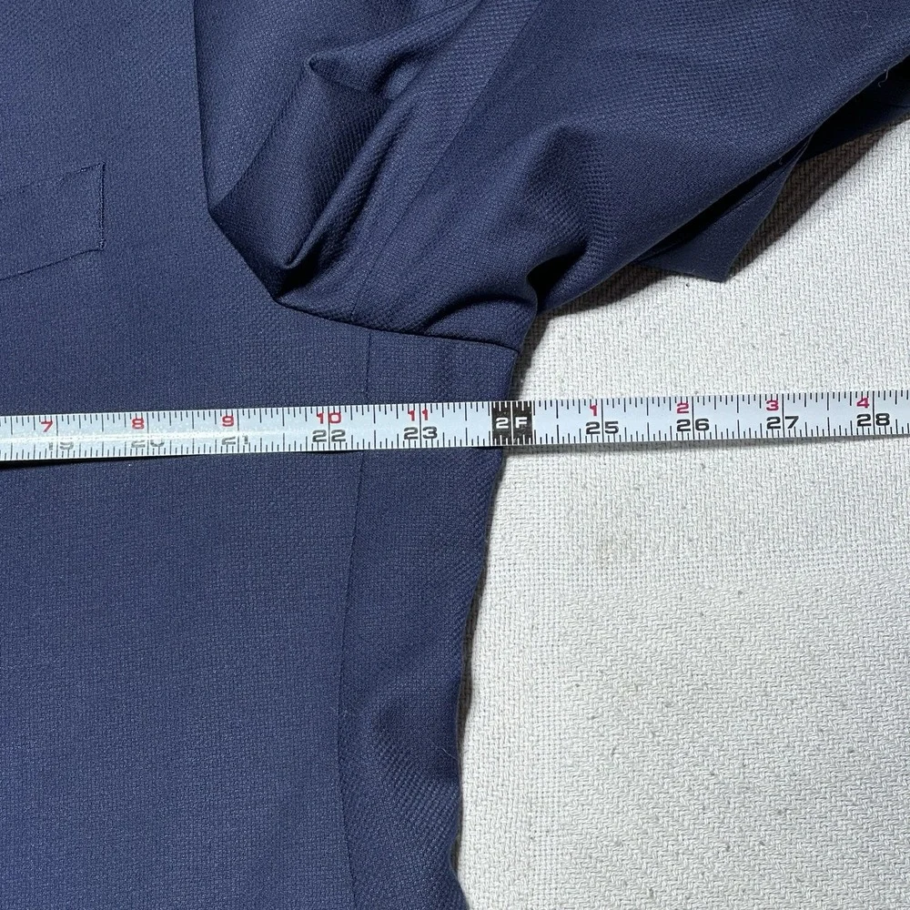 Lauren Ralph‎ Lauren Coolmax Blazer 46R Navy Wool Blend Gold Button Sport Coat